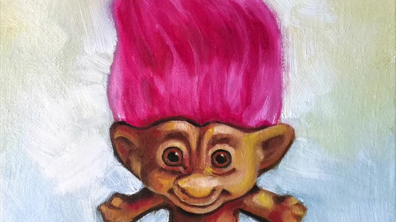 Buy Dam Troll Art, Troll Lover Gift, Treasure Troll Doll Print From  Original Painting, Vintage Toys, Retro Poster, Pink Wall Art, Bedroom Wall  Online in India 