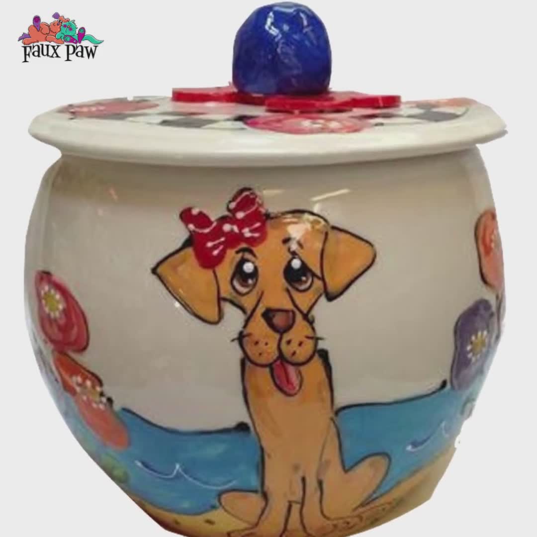 Boxer Dog Treat Jar x Faux Paw Productions Boxer Dog Gift Puppy Jar Dog Treat Jar Personalized Boxer Trophy Boxer Treat Jar