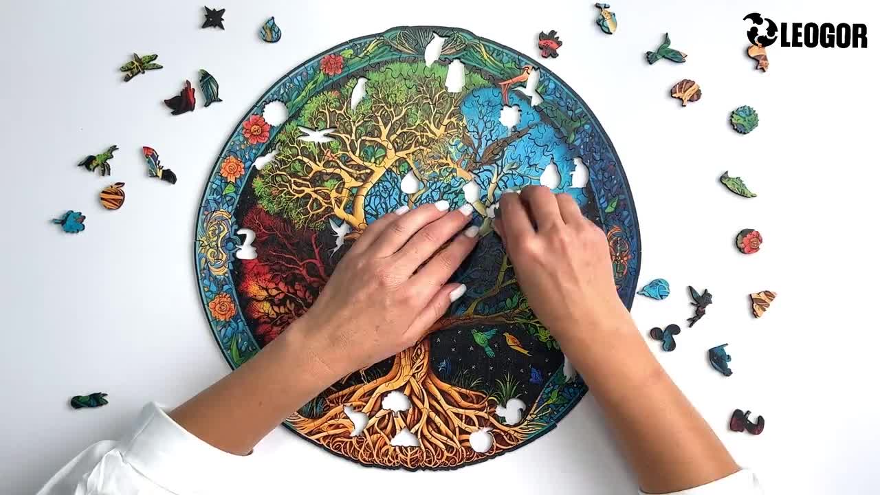  LEOGOR 2-in-1 Joyful Animals: Paint & Assemble 30 Unique Wooden  Puzzle Pieces - Unleash Creativity Arts and Crafts for Girls and Boys :  Toys & Games