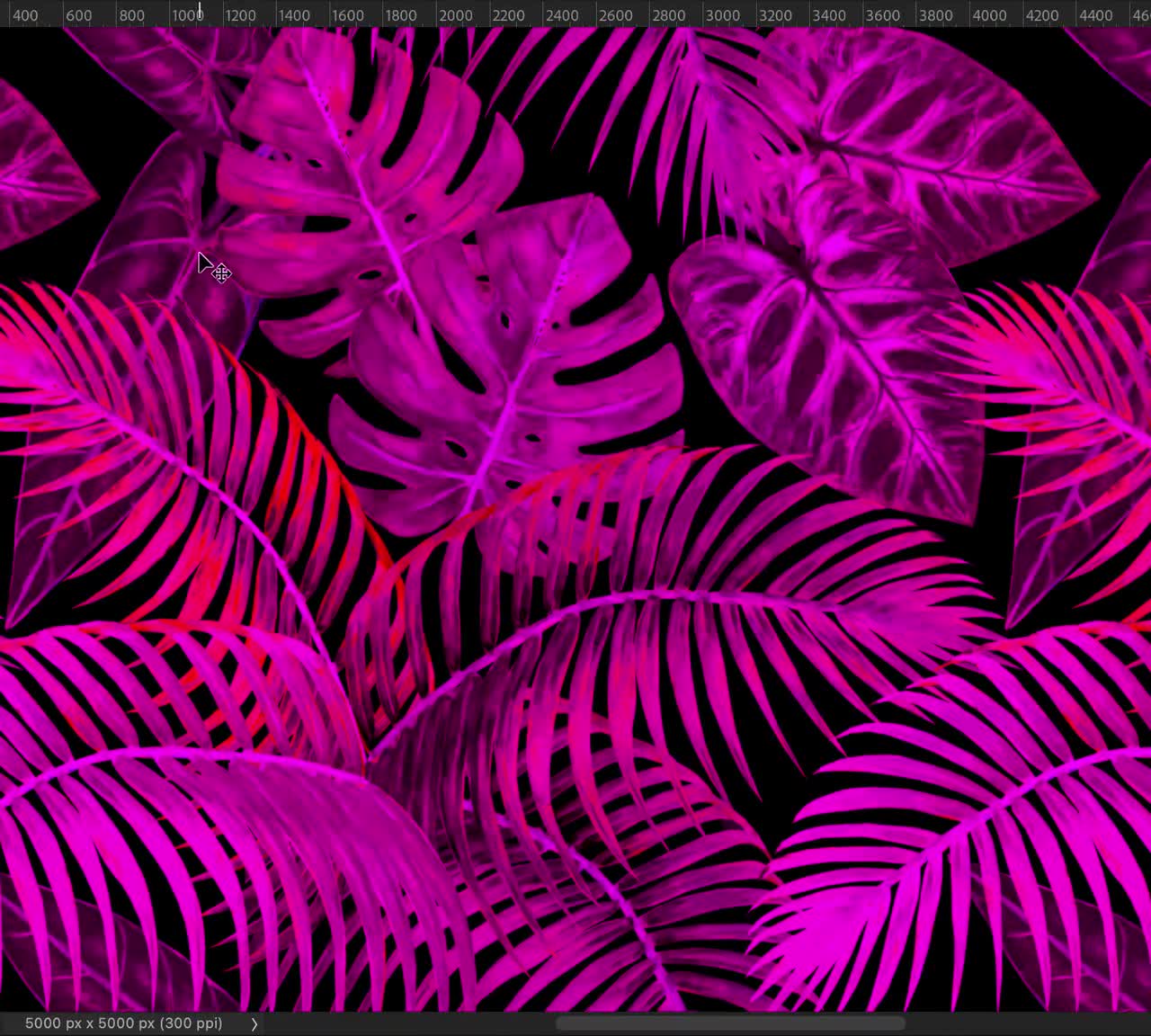 ピンクのネオン熱帯植物のシームレスなデジタルペーパーの背景パターン