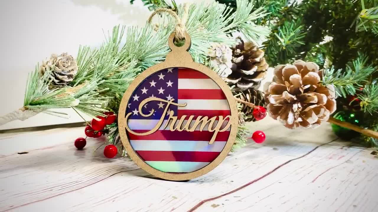 Trump 2024 Make America Great Again Wine Christmas Ornament - Trends Bedding