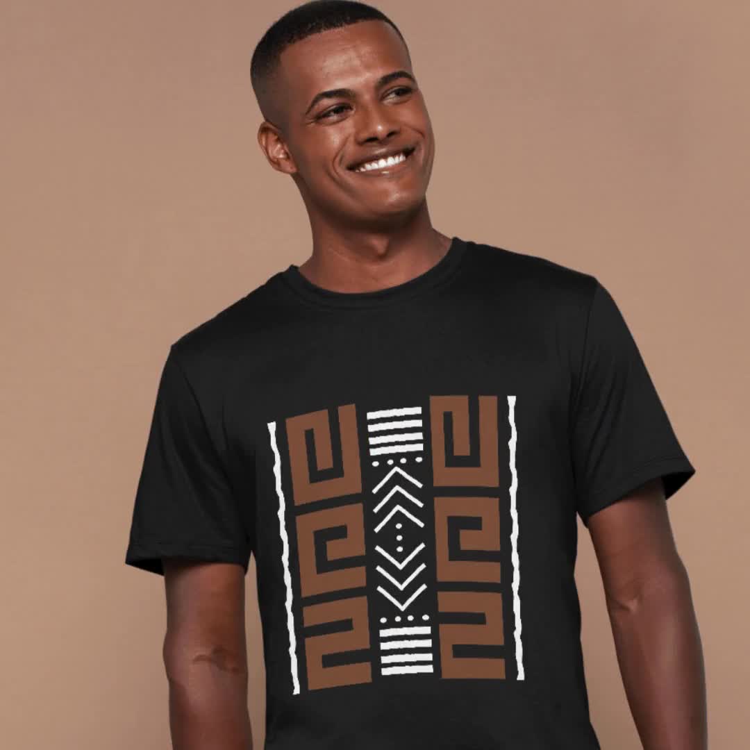 vintage Tee × African Batik Remake tunic vintage Tee