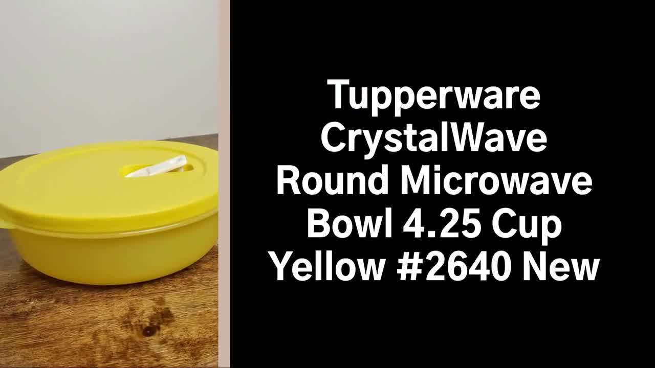 Tupperware Crystalwave Round Microwave Bowl 4.25 Cup Yellow