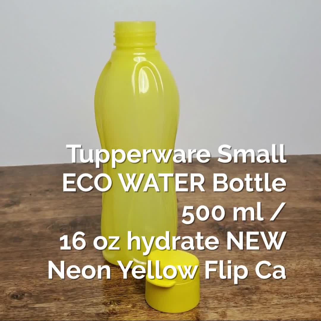 New Tupperware Eco Water Bottle - 16oz (500ml) Flip Top 9104 Neon