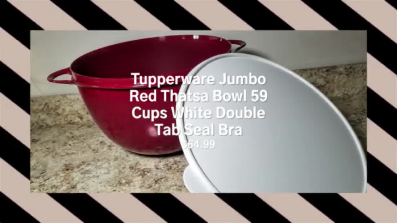 2 Large Tupperware Thatsa Popcorn Bowl 32 Cup 7.8L WHITE W/BLUE