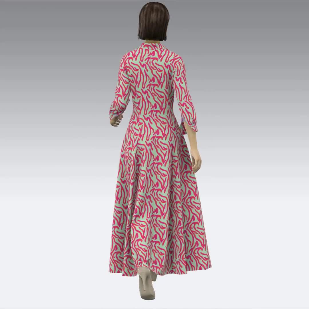 Flared Shirt Dress Sewing Pattern - Women's Size UK 8-28 EU 34-54 US 4-24 -  Instant PDf A4 + A0 & DXf downloads + instructions and size info
