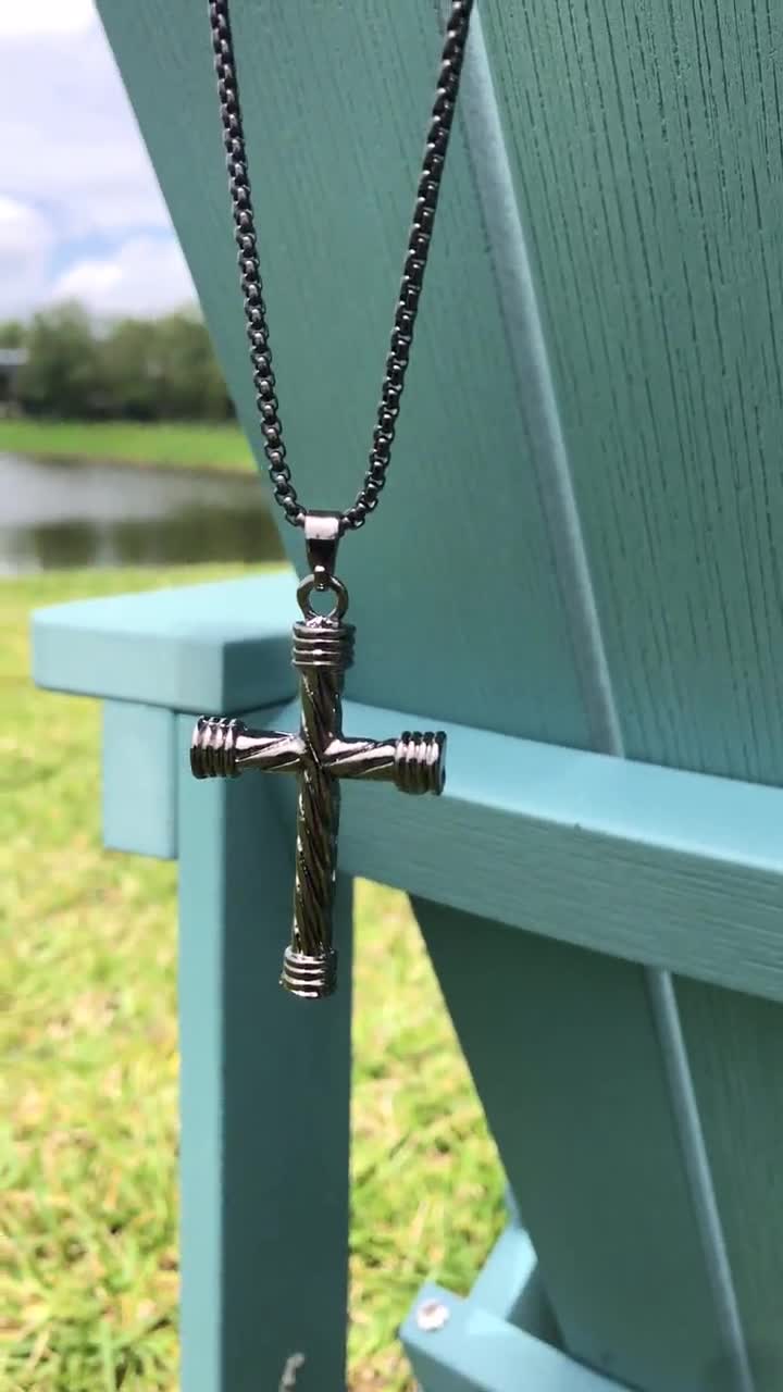 Stainless Steel Chain Cross Necklace, 2 Colors, Free Gift Wrap