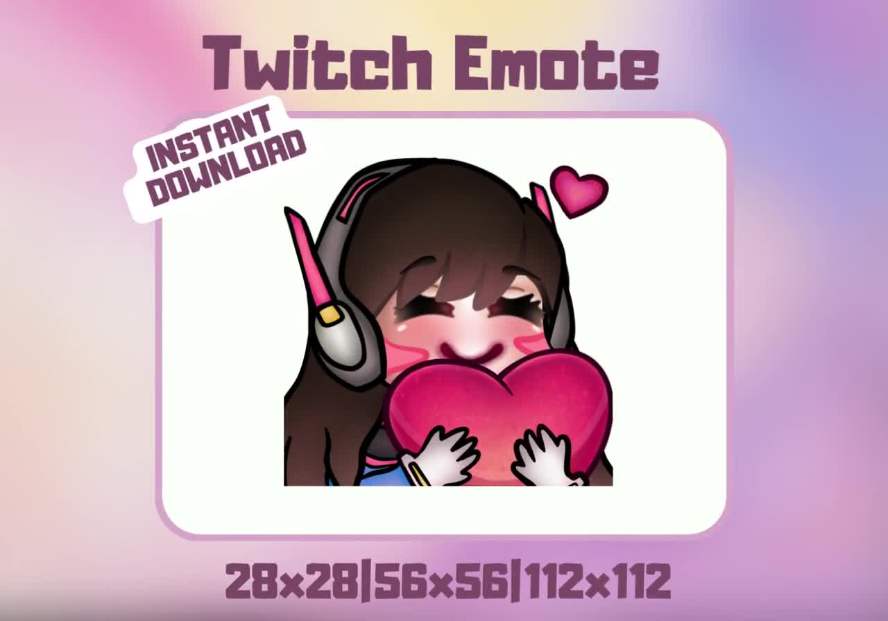 Twitch D.Va Love Emote - Cute Overwatch Chibi | Discord Emote | Streamer  Graphic | DVa