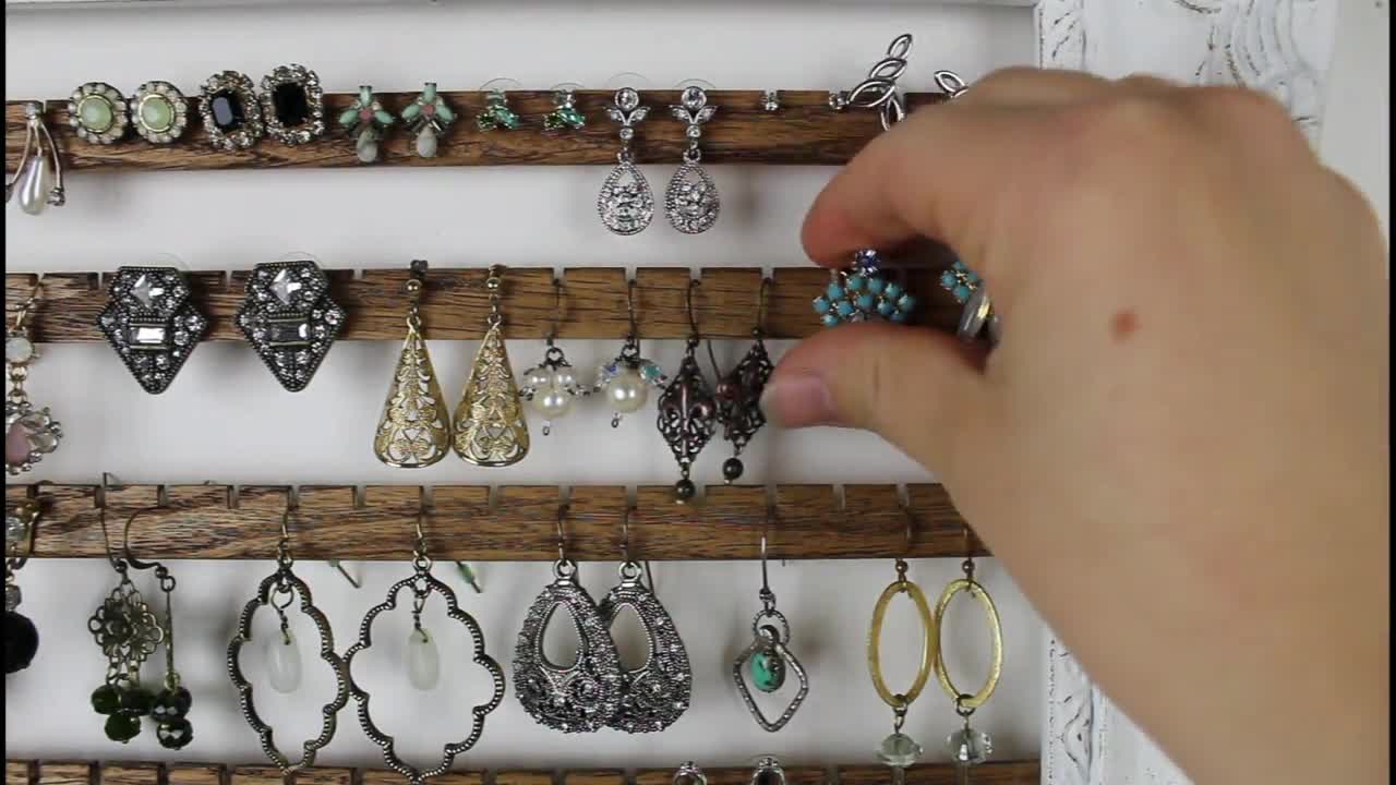17 Handmade Wood Earring Holders DIY Earring Organizer 