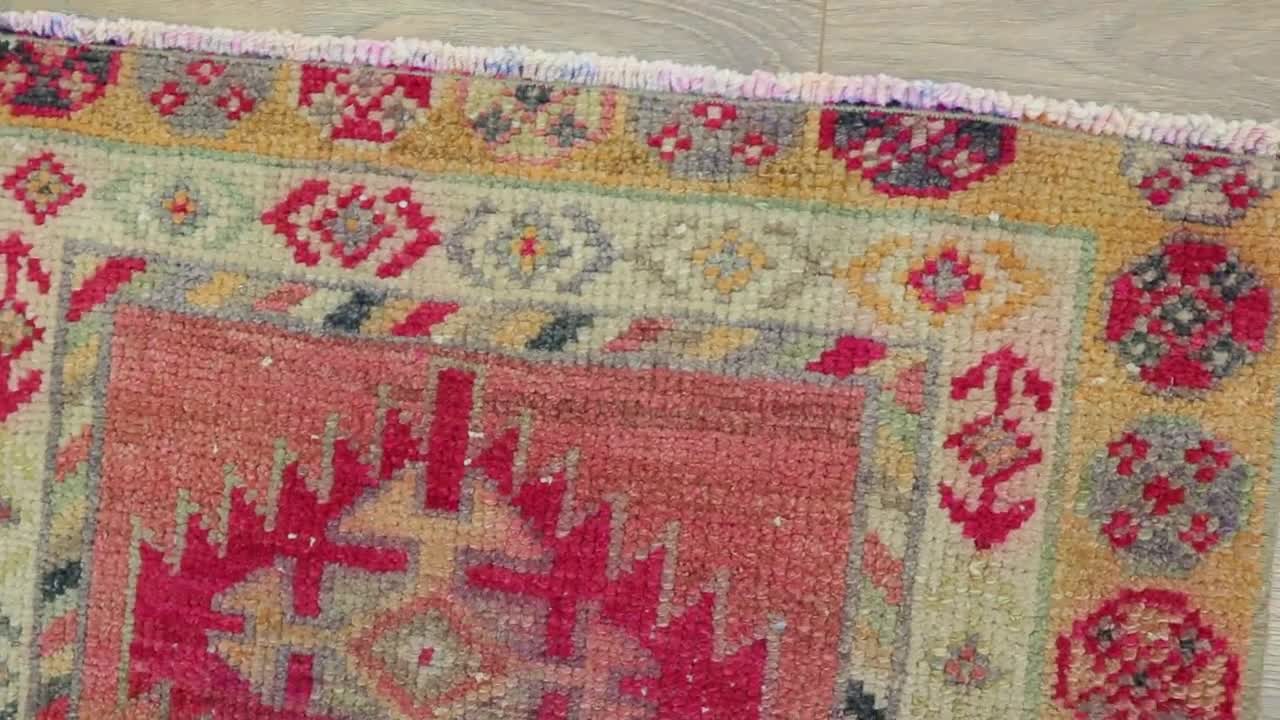 レッド✳︎60×151✳︎ フラワー ローズ ランナー トルコヴィンテージ