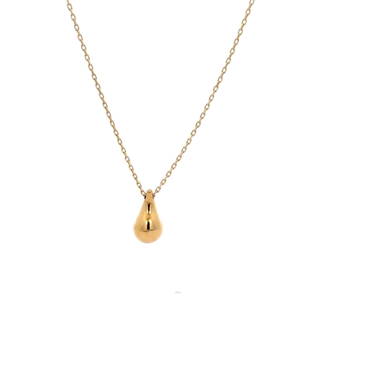 10K Solid Gold Teardrop Necklace | Dainty Minimalist Gold