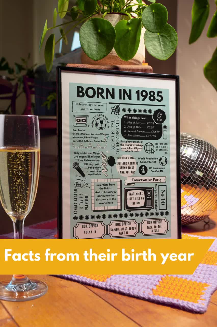 Born in 1985 Print, 40th Birthday Gift, Born in 1985 Poster