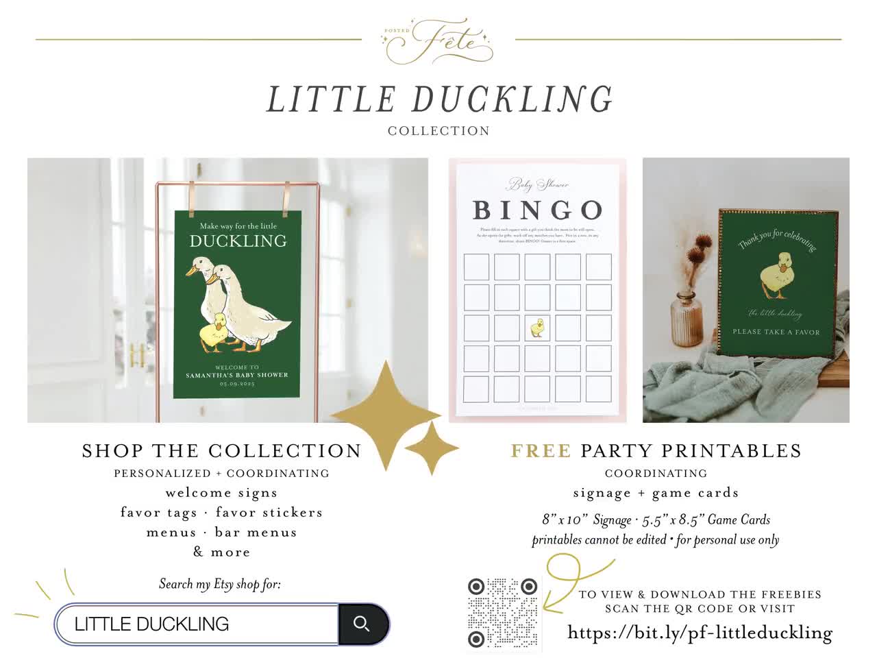 Little Duckling Baby Shower Invitation - Personalized Printable File or  Print Package Available