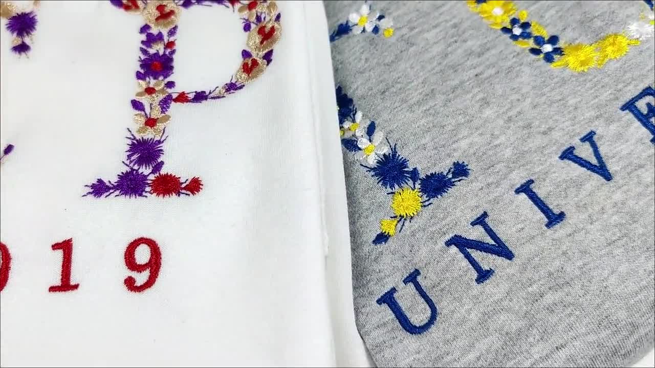 CUSTOMIZABLE Floral University Embroidered Crewneck/Hoodie – The
