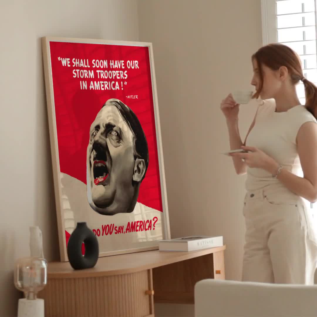 第二次世界大戦のプロパガンダポスター：「ヒトラーの突撃隊」アメリカ