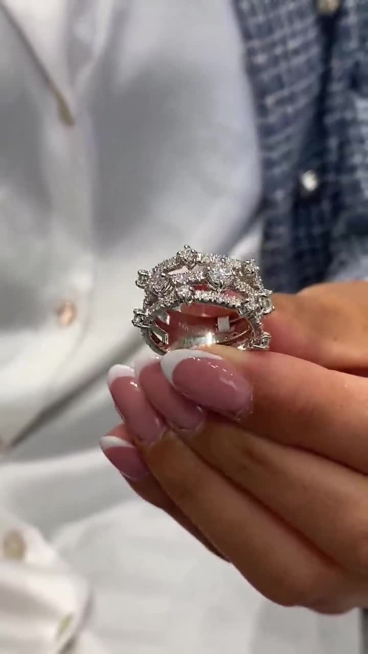 Anello Uomo Matrimonio 3ct Diamante Creato In Laboratorio - Plat. Oro Bianco 14Kt - VVS1 - IraTouchJewellery