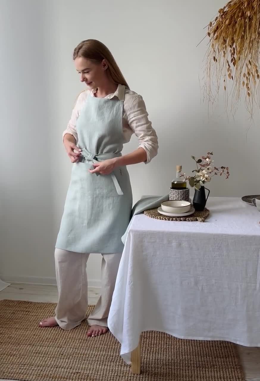 Set di grembiuli da cucina personalizzati, guanti da forno in lino, strofinaccio in cotone, grembiule unisex per adulti, grembiule fatto a mano per mamma, papà, moglie, marito, nonna, regalo di