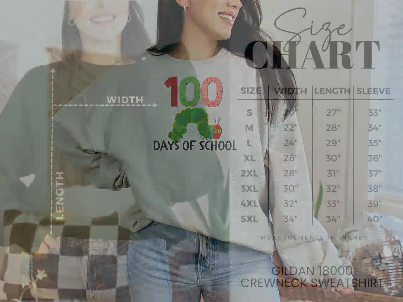 100 Tage Schule hungrige kleine Raupe Sweatshirt für Lehrer, Lehrer Wertschätzung Pullover video poster