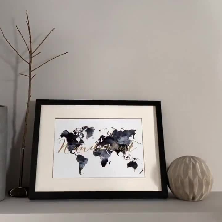 Pastel World Map Art: Canvas Prints, Frames & Posters