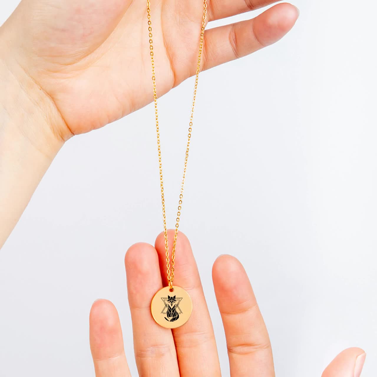 Collana Con Ciondolo Volpe Origami In Acciaio Inossidabile Per Donna – Gioiello Geometrico Regalo - 4