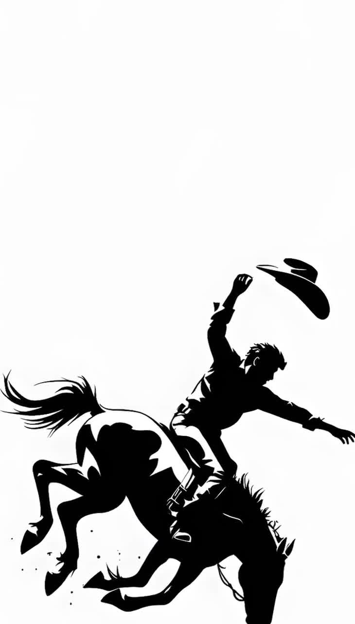 カウボーイ乗馬シルエットアート：ワイルドウェスト印刷可能（デジタルダウンロード）, image size:730x1280