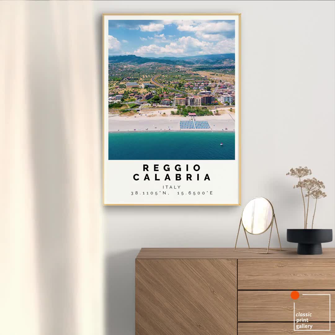 Reggio Calabria Print,Reggio Calabria Wall Art,Reggio Calabria Colorful  Poster,Personalized Birthday Travel Gift Italy 13316