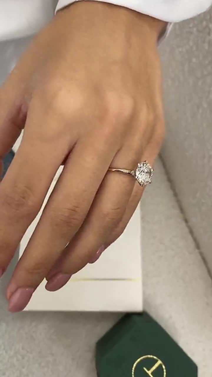 Bague De Fiançailles Solitaire Diamant 1,50 Ct H VS2 GIA - Or Blanc 14K, Certificat GIA, Neuf