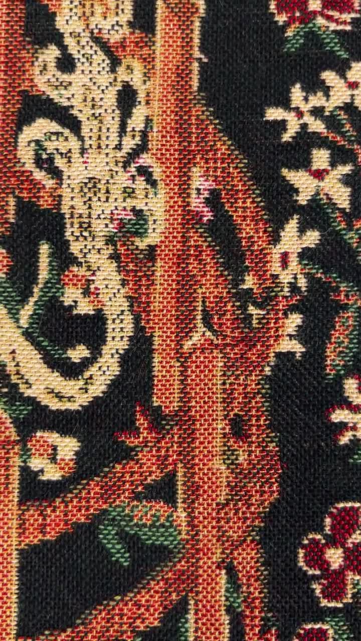 Belgian Woven Unicorn Millefleurs Tapestry Pillow Cover 16x16 Inch - Fantasy Home Decor Cushion Gift video poster