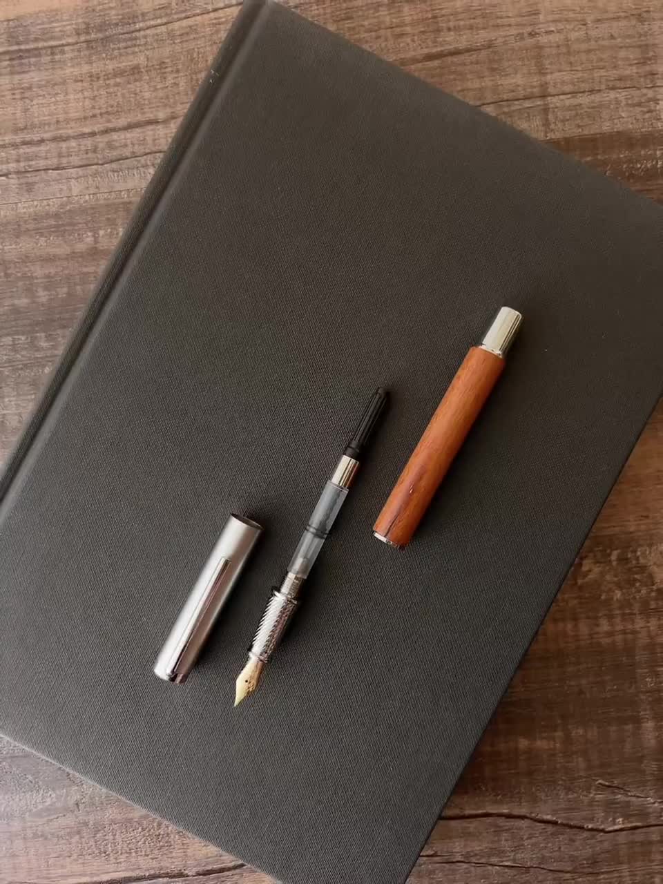 Wood Fountain Pen Gift for Him, Graduation Gifts, Personalized Ink Pen, Father's Day Gift, Corporate Gifts [PN-07] [WW] video poster