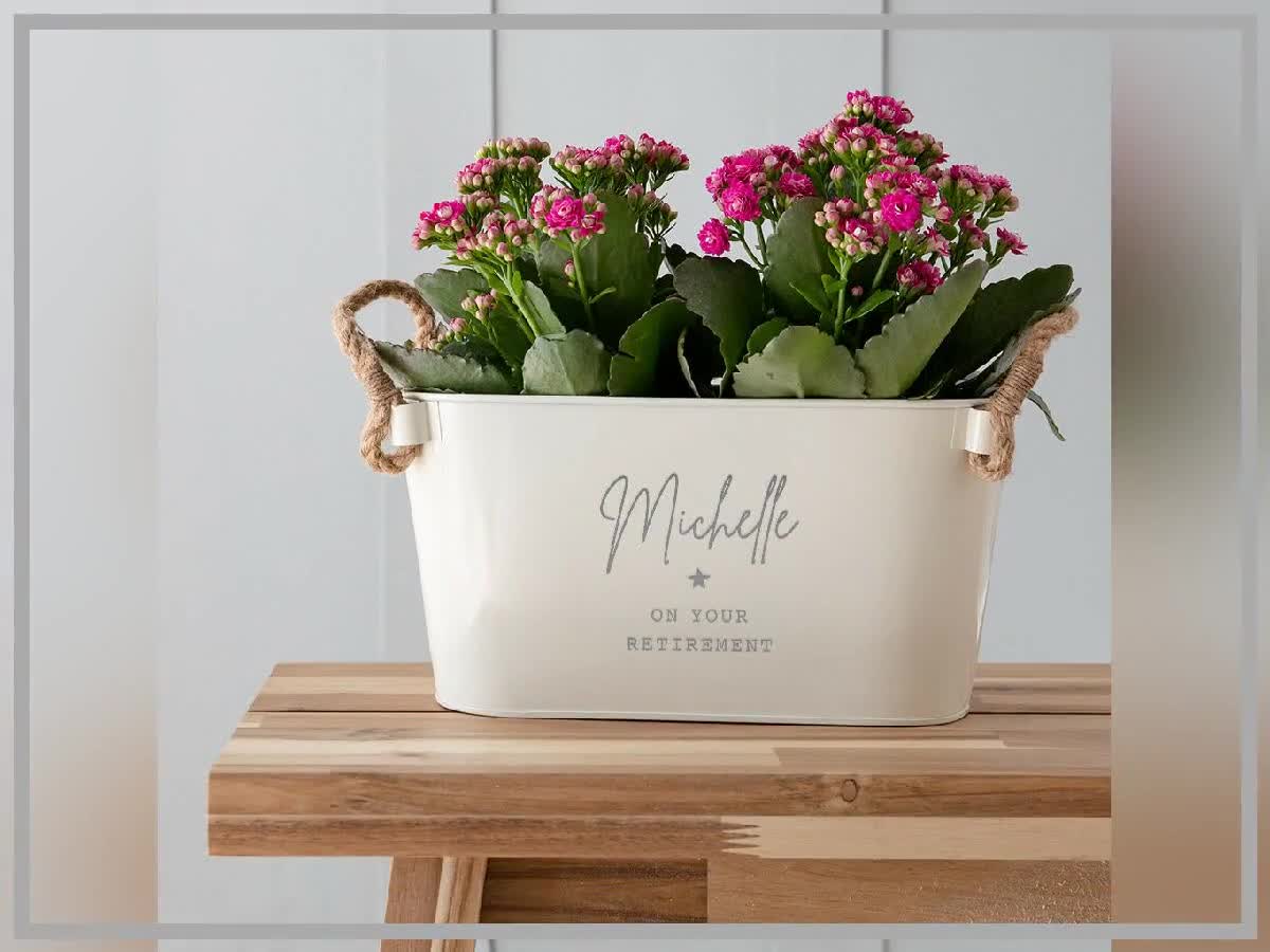 Personalised Retirement Planter Personalized Leaving Gift for Men Women  Engraved Metal Flower Plant Pot - Etsy