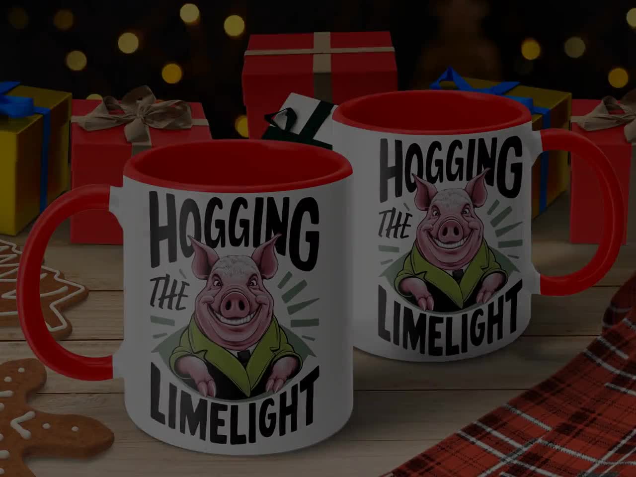 Funny Pig Mug: Hogging the Limelight Coffee Cup, Quirky Animal Art