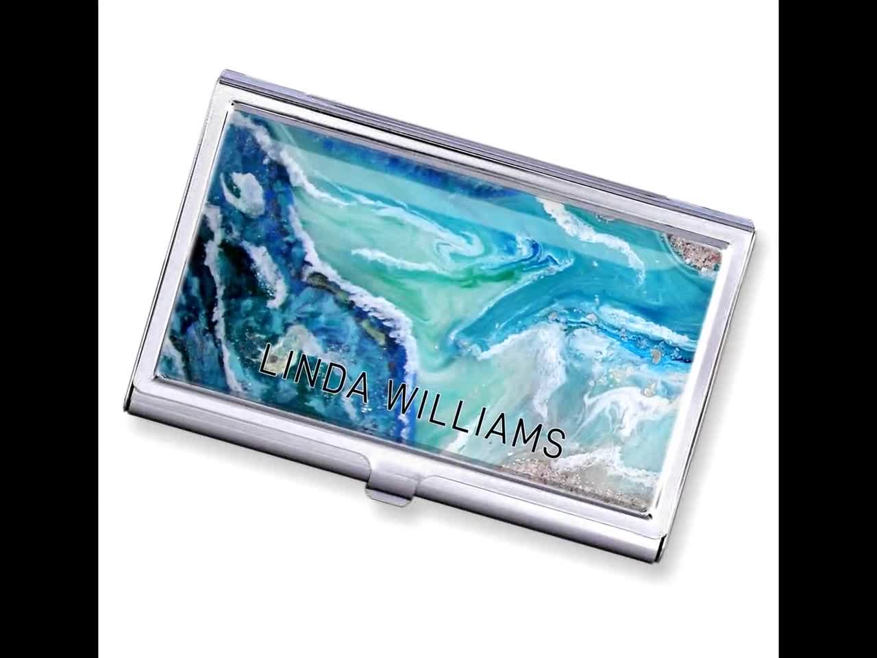 Ocean Art Pill Case, Custom Name Business Card Holder, Birth Control Pill  Organizer Godmother Gift, RN Nurse Personalized Credit Card Case -  New  Zealand