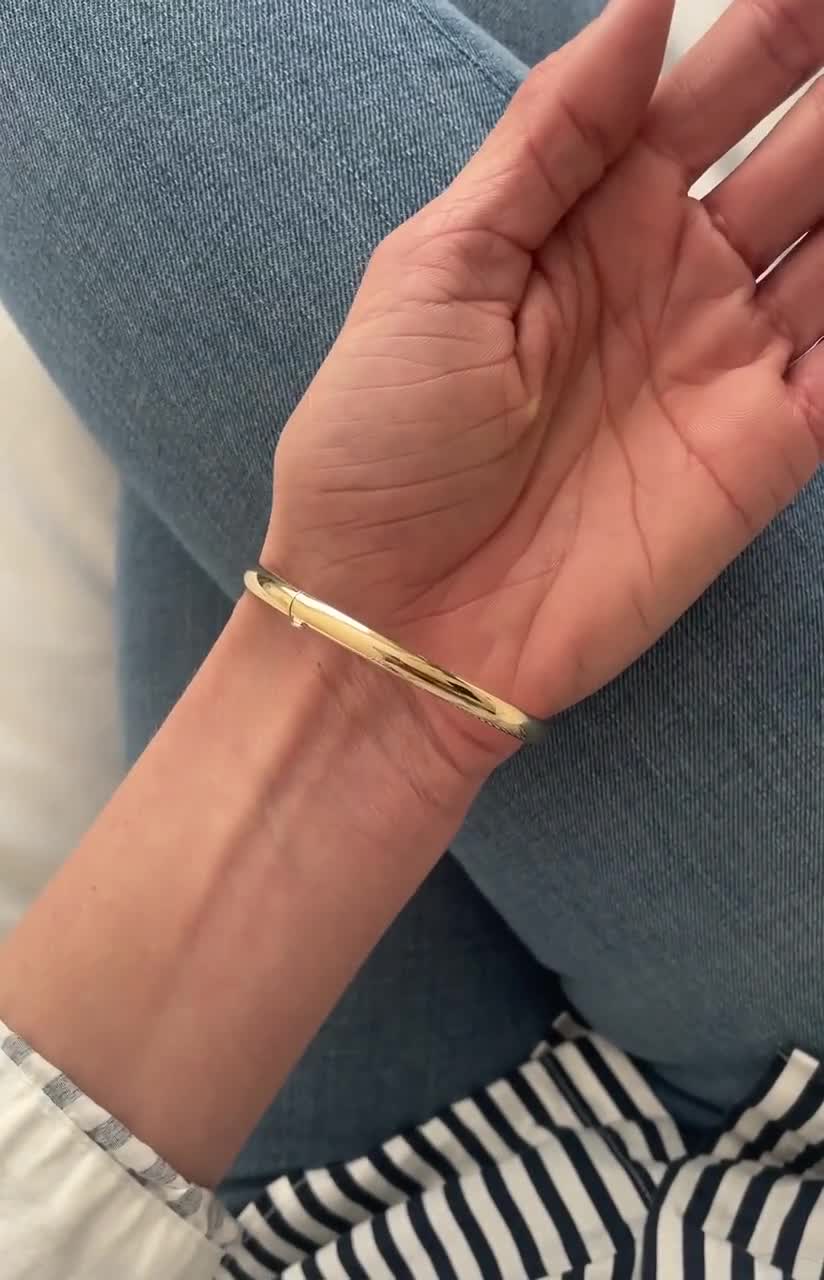 10K Yellow Gold Bangle Bracelet, 5mm Thick, 7