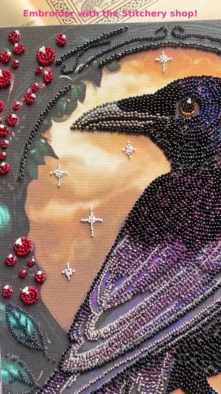 Bead Embroidery Kit On Art Canvas Snow Sparkles. Abris Art DIY Beadwork...