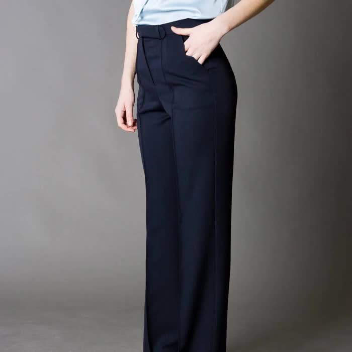 navy blue high waisted dress pants Alloy Apparel Tall High Waist Flare Dress Pants for Women in Navy Size XL main image 1