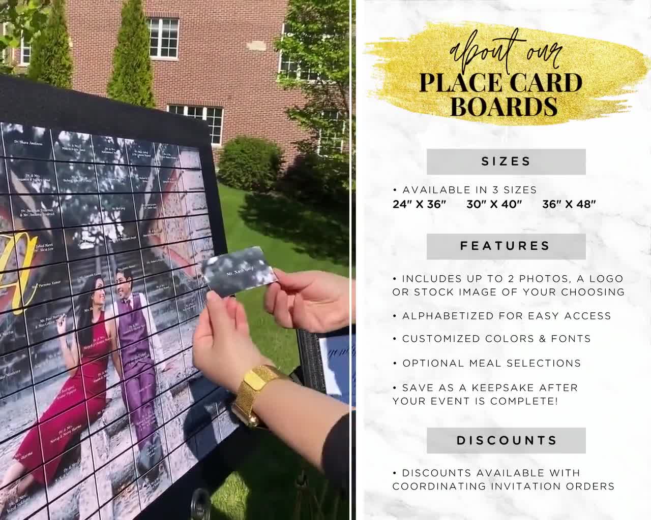 Birthday Celebration Seating Chart, Photo Reveal Place Cards, Milestone  Birthday Photos, Unique Place Card Display, Canvas - Photo Board, image size:1280x1024