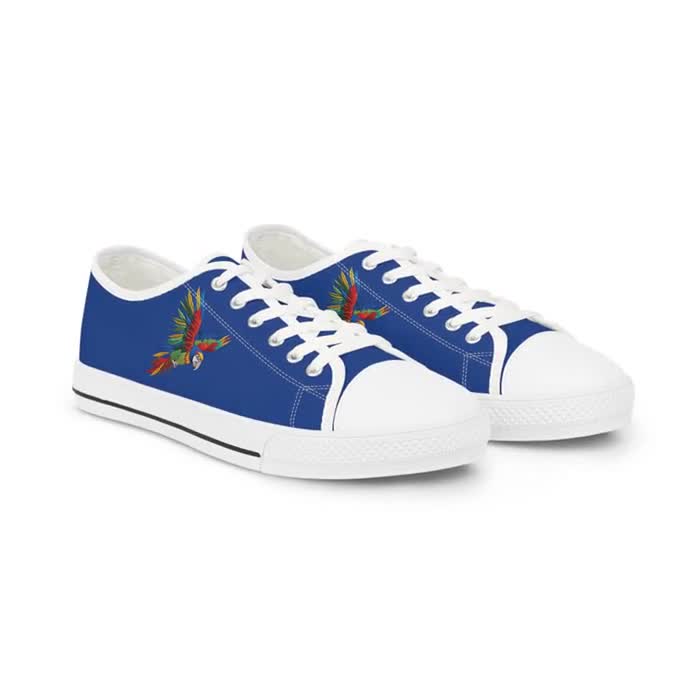 Colorful Bird Canvas Sneakers: Low Top Summer Shoes