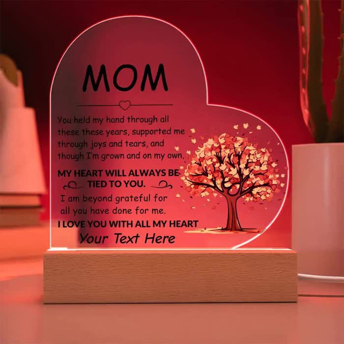 Targa Decorativa A Forma Di Cuore In Acrilico | Regalo Per La Mamma A Natale | Fai Da Te Personalizzabile