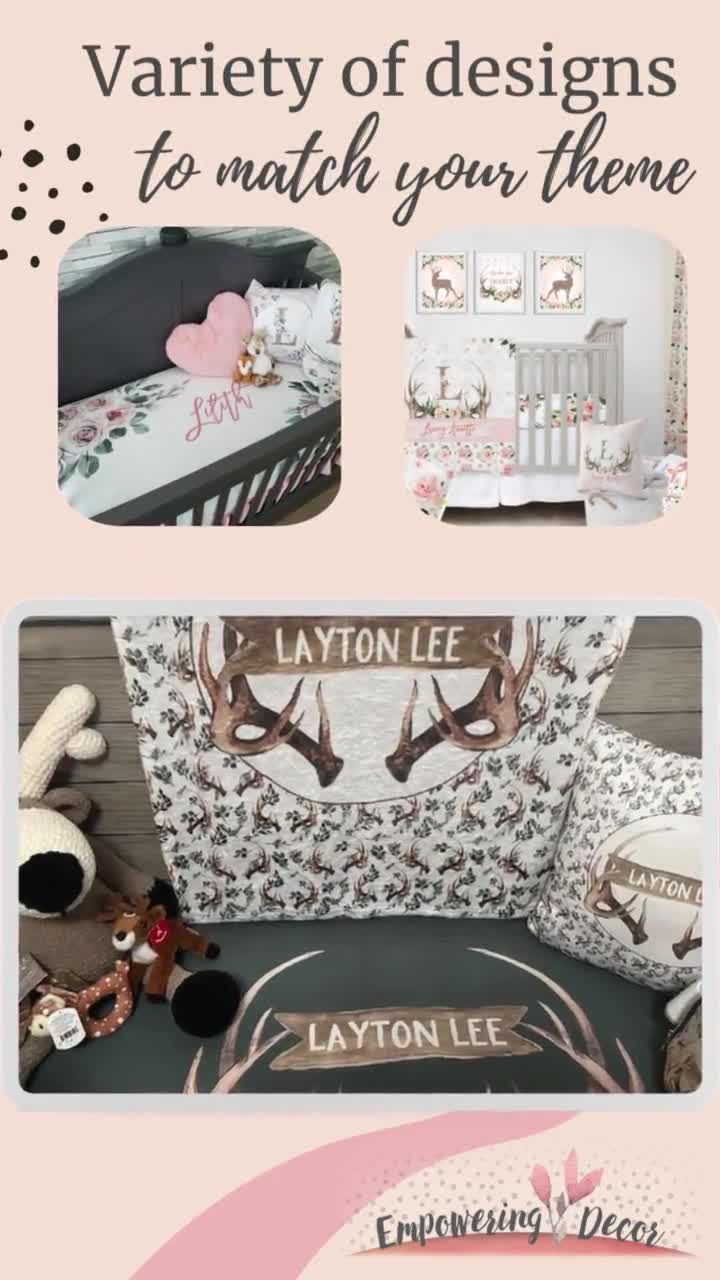 Naseagleeye Personalized Crib Bedding Set For Girls, Ctom Baby