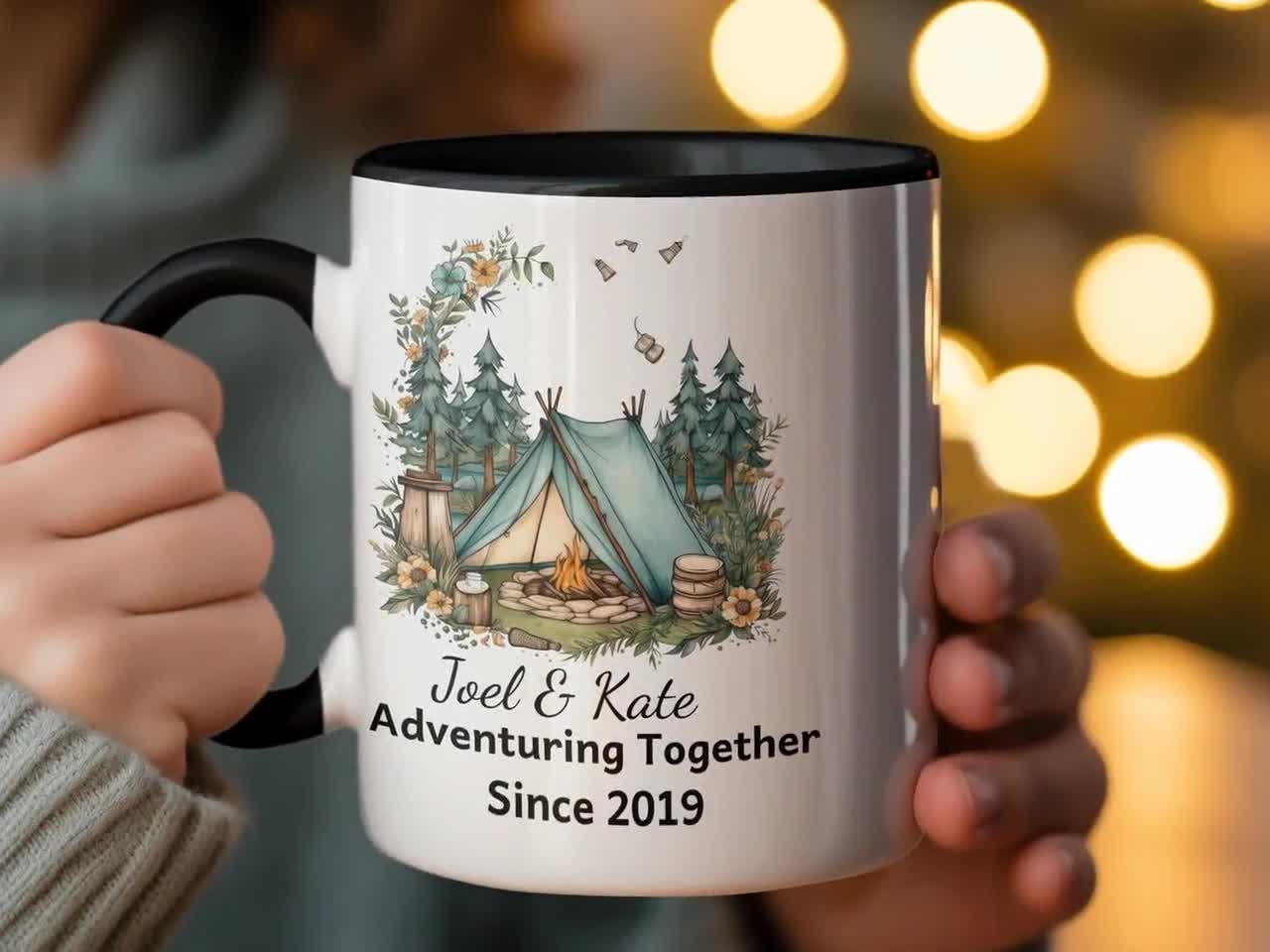 Personalized Camping Mug: Couple's Adventure Coffee Cup