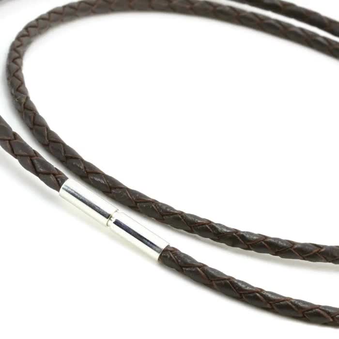 Collana In Pelle Intrecciata Nera, Collana Con Cordino In - Foto 10