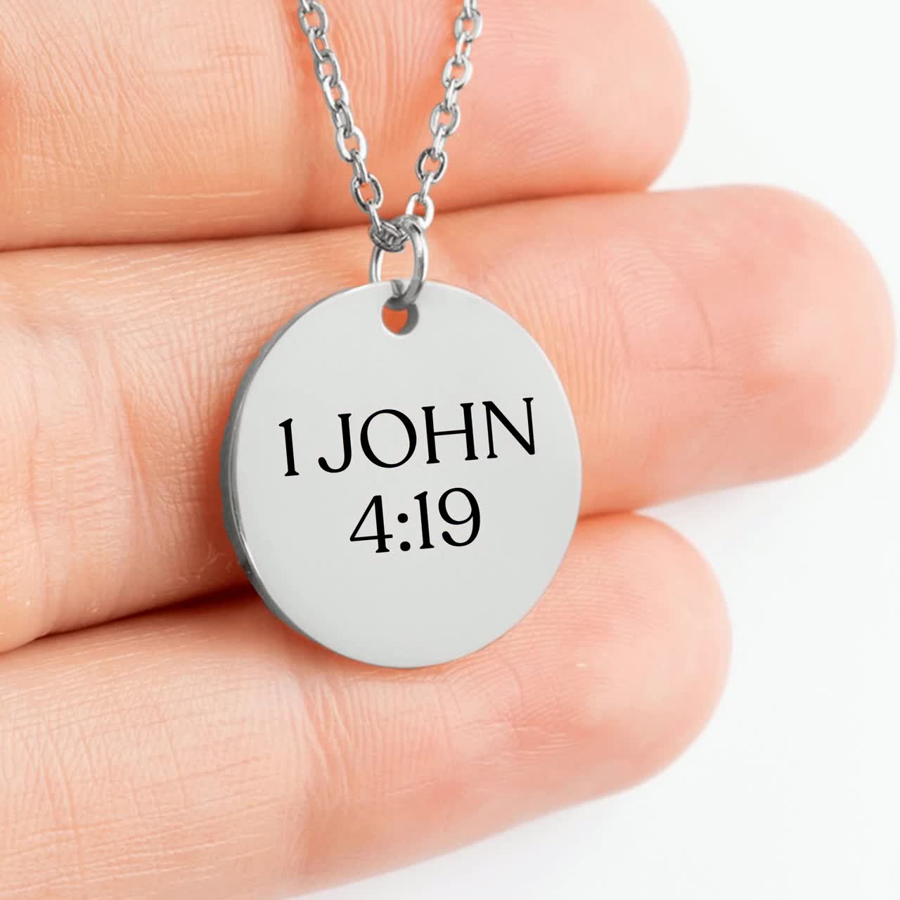 John 4:19 Love First Necklace Personalized God's Love