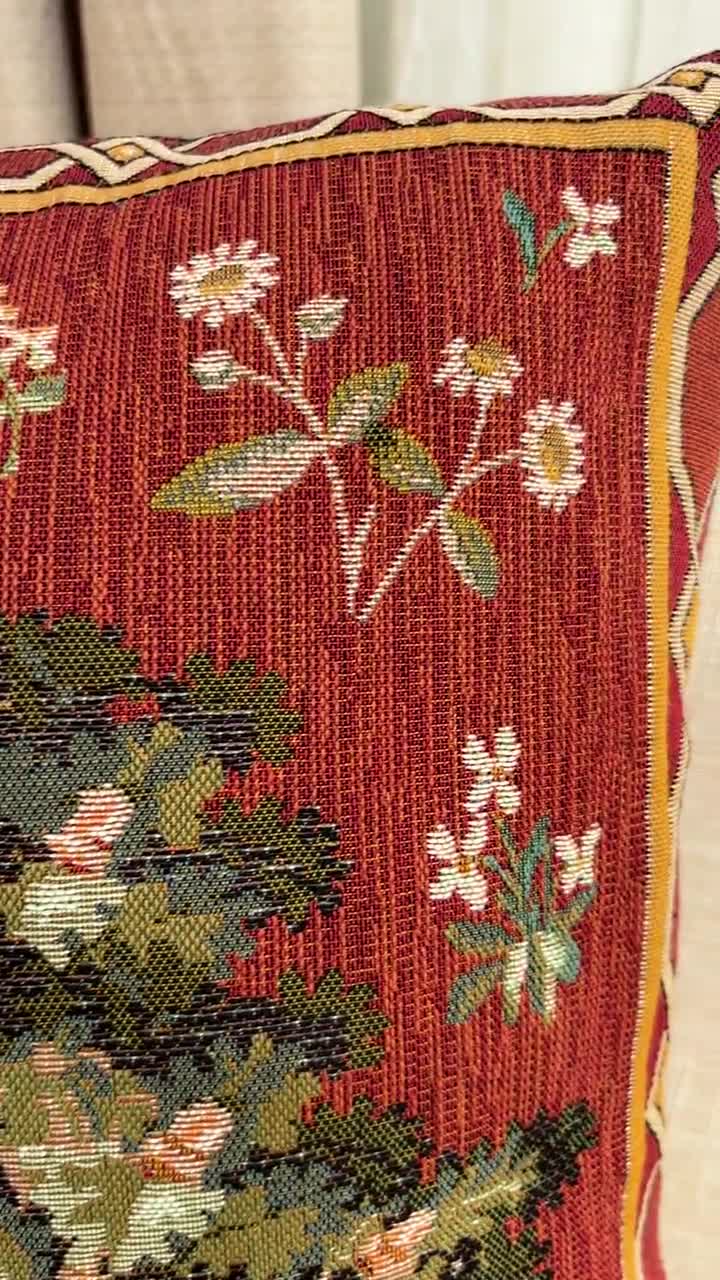 Medieval Oak Tree Tapestry Pillow Cover: French Jacquard Cushion video poster
