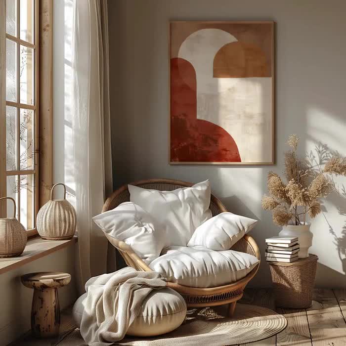 Terracotta Wall Art | Boho Abstract Print | Rust & Beige Home Decor | Digital Download video poster