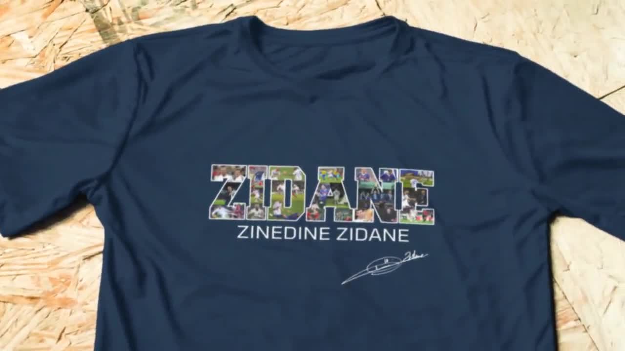 Shirt Zinedine Zidane, shirt Franse voetballegende, The Legend Of Soccer Zinedine Zidane, shirt fan Zidane Frankrijk, shirt fan Unisex volwassene, jeugdshirt video poster