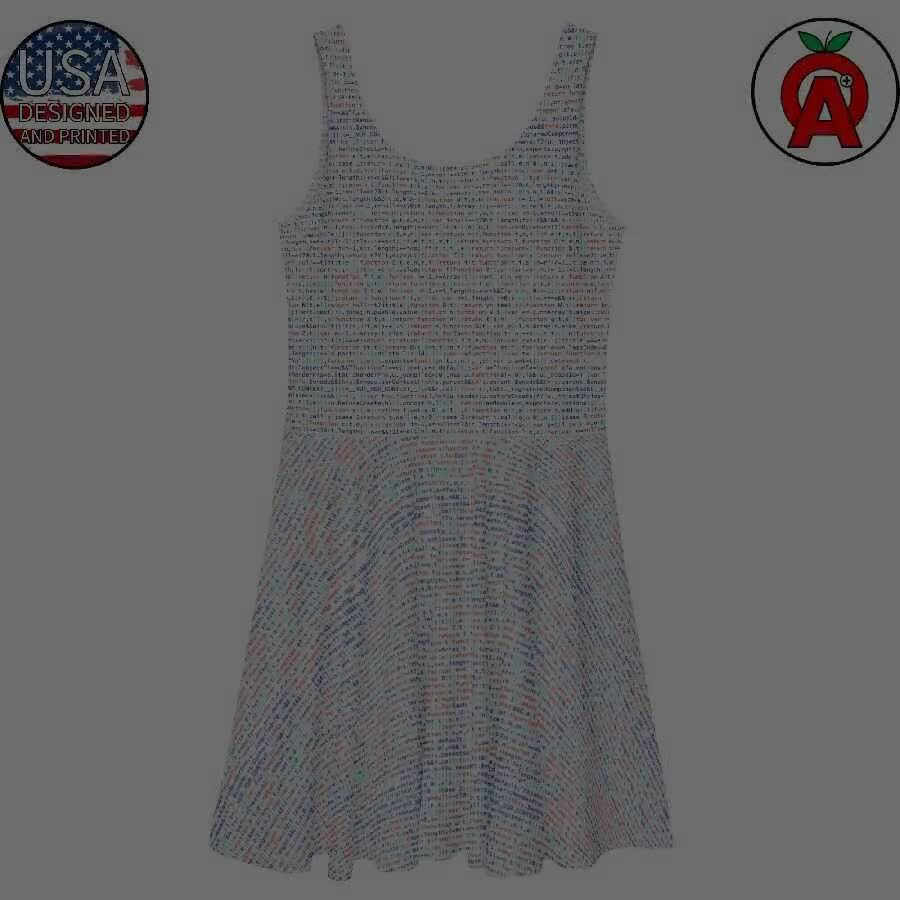 Computer Programming Code Pattern, Adult Women's All-Over Skater Dress, UPF50+ Material, Developer Gift, Tech Professional, Hackathon Style video poster