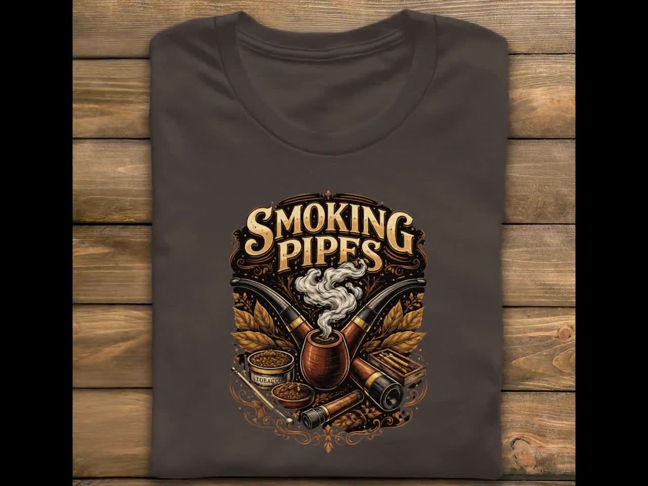 vintage tobacco t shirts Smoking Pipes T-Shirt, Vintage Tobacco Pipe Tee, Retro Smoker Gift Shirt,  Unique Pipe Design Clothing, Stylish Tobacco Lover Tee