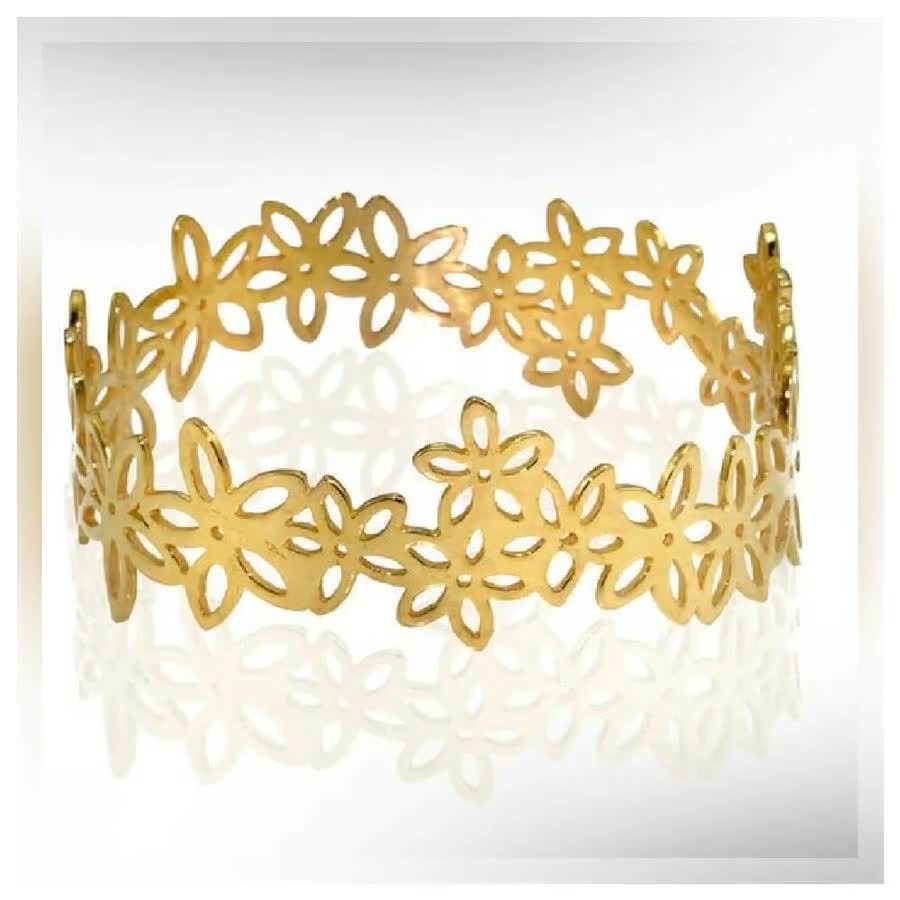 Nuovo braccialetto in oro 24 carati 4MM fiore auto placcato oro braccialetto moda per regalo gioielli donna  36