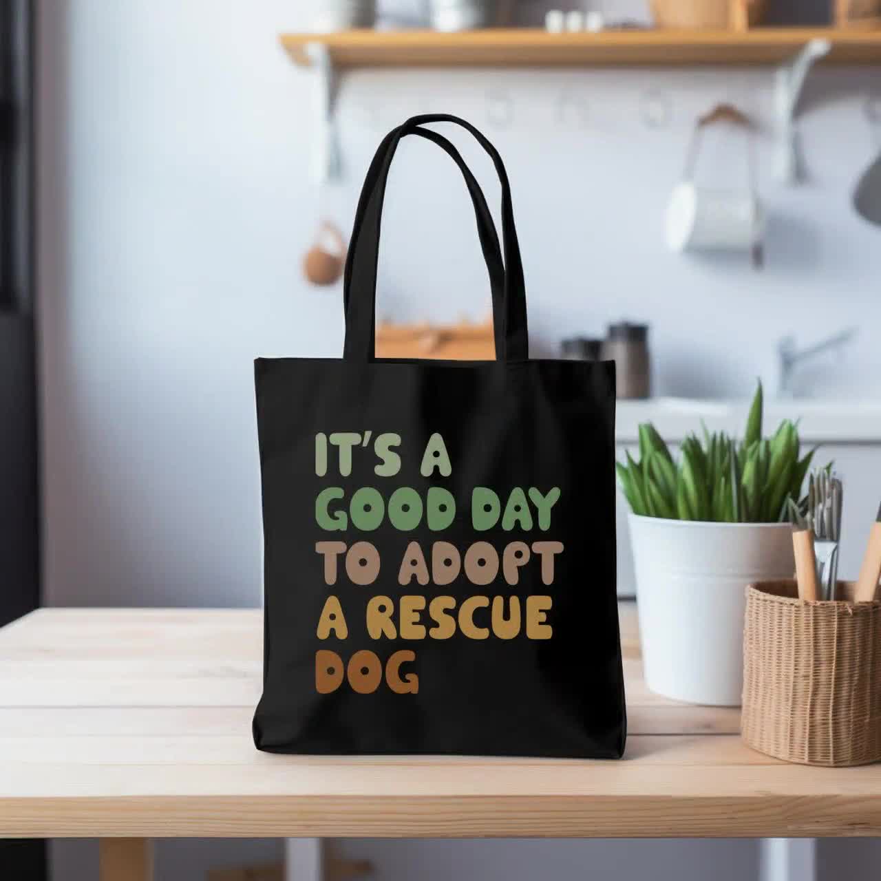Cotton Canvas Tote Bag For Dog Moms – Waterproof, Large Carryall For Beach, Shopping, Or Gifts (17x13in)