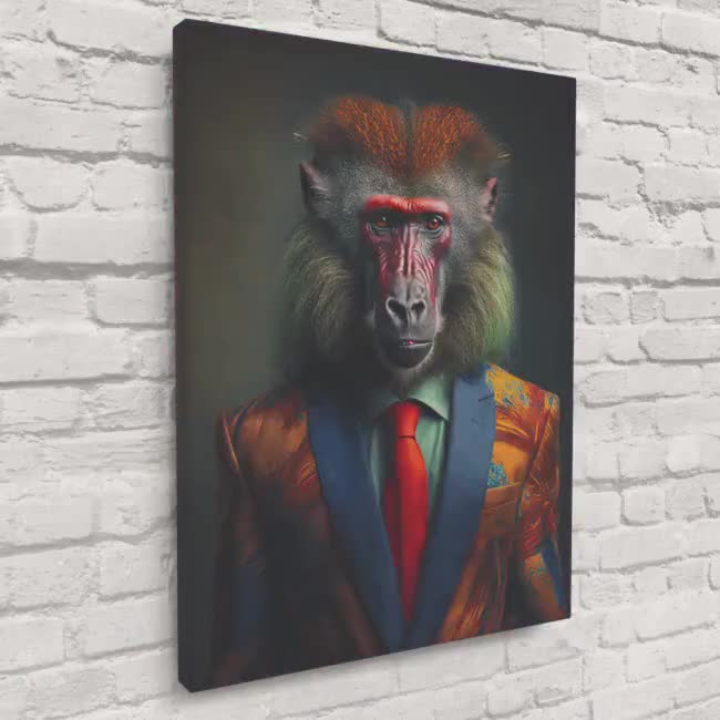 Puercoespín Posador – Retrato de animal caprichoso para pared / Impresión de puercoespín en lienzo o vidrio / Envío gratuito video poster